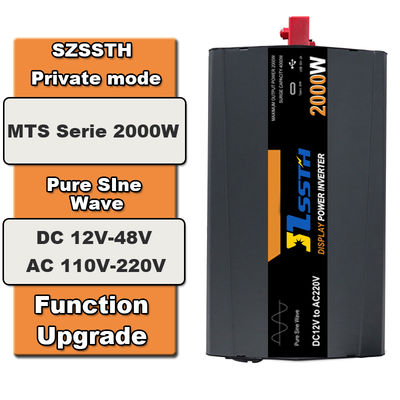 Giá tốt. Bộ biến tần năng lượng mặt trời sóng sin chuẩn 2000W 12V/24V sang 110V/220V trực tuyến