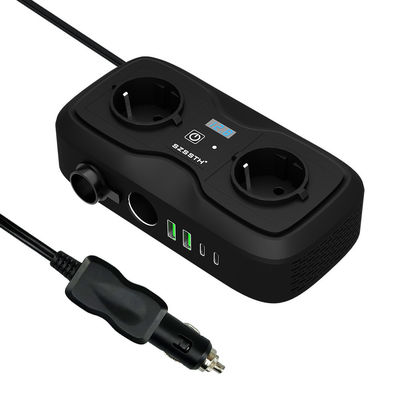Bộ biến tần điện ô tô Dc 12v đến 110v Ac Dual Usb 3.1A GaN PD Sạc nhanh