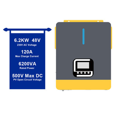 6200w 48vdc On/Off Grid Hybrid Solar Pure Sinus Wave Inverter với pin axit chì