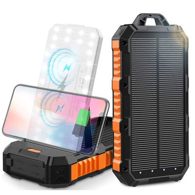ABS PC ngoài trời không dây 30000mAh Ngân hàng năng lượng mặt trời với bảng điều khiển mặt trời