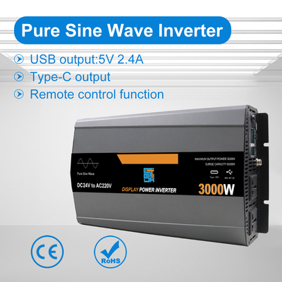 Bộ biến tần năng lượng mặt trời sóng sin chuẩn 3000W 12V/24V/48V DC sang 110V/220V AC