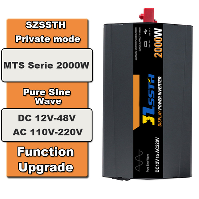 Bộ biến tần năng lượng mặt trời sóng sin chuẩn 2000W 12V/24V sang 110V/220V