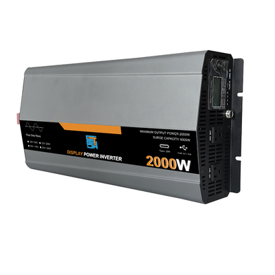 Giá tốt. 2000W 12V / 24V đến 110V / 120V Lượng sóng sinus tinh khiết Máy biến đổi năng lượng mặt trời trực tuyến