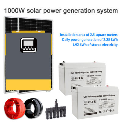Giá tốt. Hệ thống năng lượng mặt trời 1KW Off Grid với tấm pin mặt trời Silicon đơn tinh thể để cung cấp điện cho nhà trực tuyến