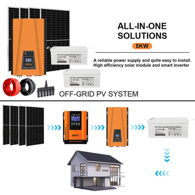 Giá tốt. Năng lượng với sự an tâm: Bộ năng lượng mặt trời độc lập 5KW được chứng nhận với Ắc quy GEL bền bỉ (Đạt tiêu chuẩn CE, RHOS, FCC) trực tuyến