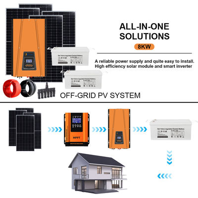 Giá tốt. Versatile Power for Your Homestead: 8KW Off-Grid Solar Kit with Adjustable Voltage Inverter to Match All Your Equipment trực tuyến