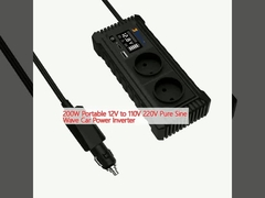 Máy biến áp điện ô tô 200W Động tay 12V đến 110V 220V Pure Sine Wave